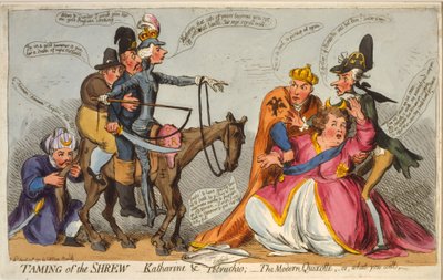 Taming of the Shrew, Katharine and Petruchio, The Modern Quixotte or what you will, 1791 by James Gillray